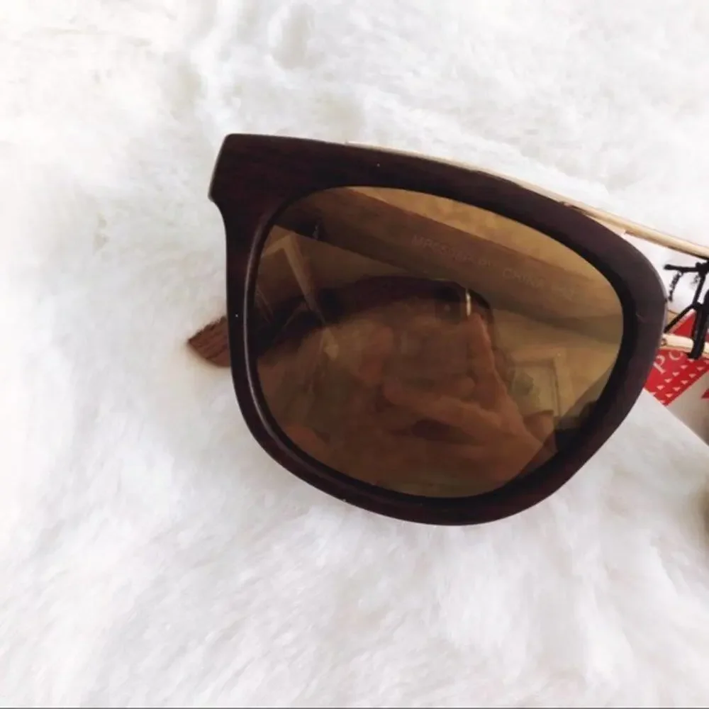Lyle Dark Brown Wooden Polarized Sunglasses